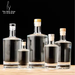 Premium Empty Cylinder Liquor Wine 750ml Frosted Glass Vodka Bottle 1000ml Wine Glass Bottle Wholesale