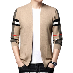 <b>Men's</b> Anti-Wrinkle Anti-Pilling Breathable Wool/Acrylic Knit Sweater <b>Long</b> Sleeve Button Neck Casual Winter Pullover Pockets - Product Image 1