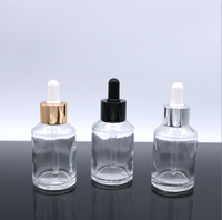 Flacon échantillon en verre de 30 ml avec bouchon en caoutchouc, compte-gouttes, flacons d'huile essentielle transparents givrés, flacons vides, liquide essentiel