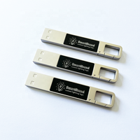 Nouvelle clé USB en métal haute vitesse avec design LED et crochet, USB 2.0, 16 Go/32 Go/64 Go, LED multicolore, garantie 1 an