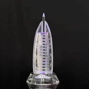 <span class=keywords><strong>Torre</strong></span> de Cristal <span class=keywords><strong>del</strong></span> <span class=keywords><strong>Hotel</strong></span> Burj Al Arab de Dubái con Iluminación de Color Personalizada para Decoración de Oficina, Regalo Empresarial - Product Image 1