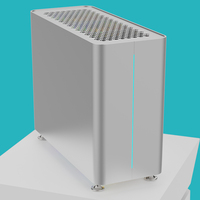 Boîtier Mini-ITX en alliage d'aluminium usiné CNC de précision sur mesure avec alimentation, design industriel argenté