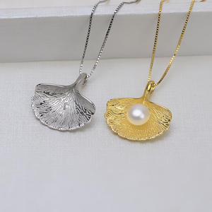 Accessoires DIY en argent S925, anneau ouvert pour femme, pendentif feuille de lotus, support pour bijoux en perles, anneau ouvert pour femme, pendentif feuille de lotus, perle - Product Image 2