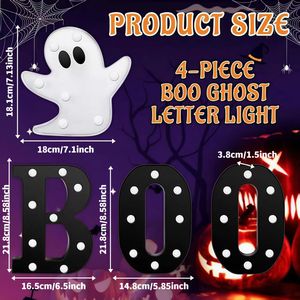 ไฟ LED ตกแต่งฮาโลวีน, ไฟตัวอักษร BOO, ไฟส่องสว่างสุดหลอน, ไฟผีสุดตื่นเต้น, ไฟสำหรับเทศกาล, ไฟตกแต่ง - Product Image 5