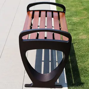Panca da esterno in alluminio pubblico panche in legno di teak senza schienale per parco