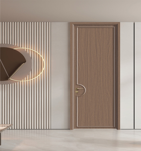 Portes intérieures modernes en PVC imperméable et MDF mélaminé avec placage bois pour hôtels, vente directe usine pour salons et cuisines - Product Image 3