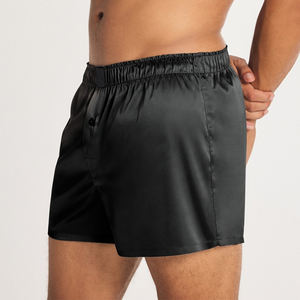 Ropa Interior Masculina de Seda de Hielo Negra, Estilo Moderno, Antibacteriana, con Entrepierna Desnuda, Calzoncillos Boxer - Product Image 2