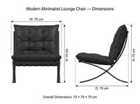 Fauteuil de salon moderne minimaliste en cuir PU avec cadre métallique et dossier élastique, fauteuil d'appoint individuel pour salon
