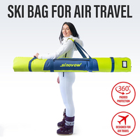 Sac de ski personnalisé pour le transport aérien Sac de ski de neige rembourré imperméable et entièrement rembourré pour le vol jusqu'à 175cm Porte-skis
