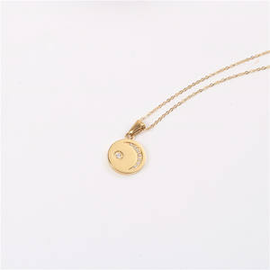 Colgante de acero inoxidable con forma de Luna y sol para mujer, colgante de moneda, regalo de Navidad para esposa, madre - Product Image 5