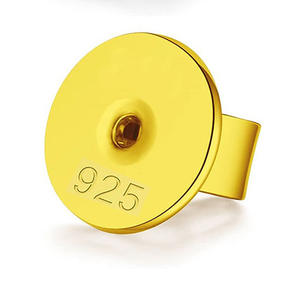Accesorios para los oídos textura anticaída circular 925 en forma de cobre chapado en oro genuino tapones para los oídos Venta caliente pendientes hebilla - Product Image 5