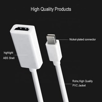 Adaptateur convertisseur Mini DisplayPort mâle vers HDMI femelle 4K/30Hz en gros OEM pour Apple Mac Macbook Pro Air Notebook
