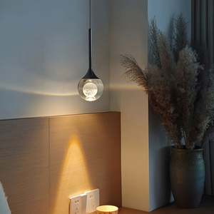 Lámpara Colgante de Metal y Madera de Estilo Nórdico para <span class=keywords><strong>Dormitorio</strong></span> u Hotel, con Brazo Largo - Product Image 4