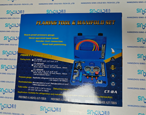 Ensemble de manomètres de réfrigérant de précision R410A R22 à double valve, manomètre antichoc avec tuyaux de charge à <span class=keywords><strong>3</strong></span> couleurs - Product Image 6