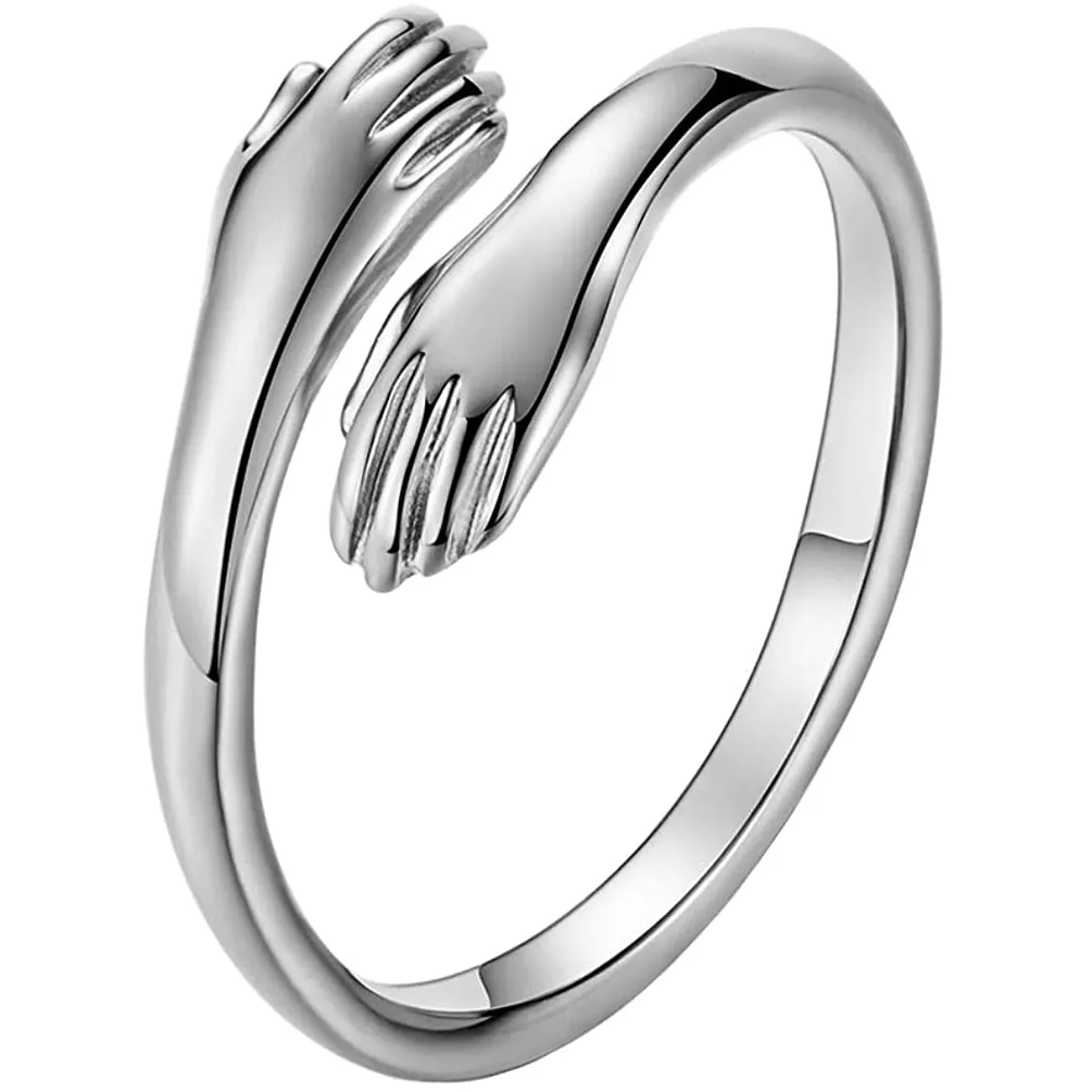 2021 valentine day gift couple 925 Sterling Silver Lover hug Rings