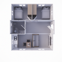 Maison préfabriquée en conteneur extensible Petite maison Maison mobile modulaire avec panneau solaire Maison pliable portable de 20 pieds