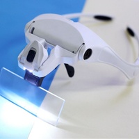 Head-mounted LED Light Reading & False Eyelashes Grafting Magnifier with Repair Function 9892B1