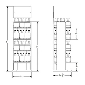 Kim loại giá thực phẩm ùn tắc chai rượu hiển thị 4 tầng tầng kệ đứng cửa hàng rượu vang kệ trưng bày - Product Image 6