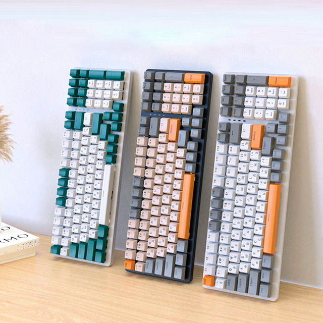 100Keys Mechanical Gaming Keyboards Third Mock Examination Style RGB Light Wireless Keyboards