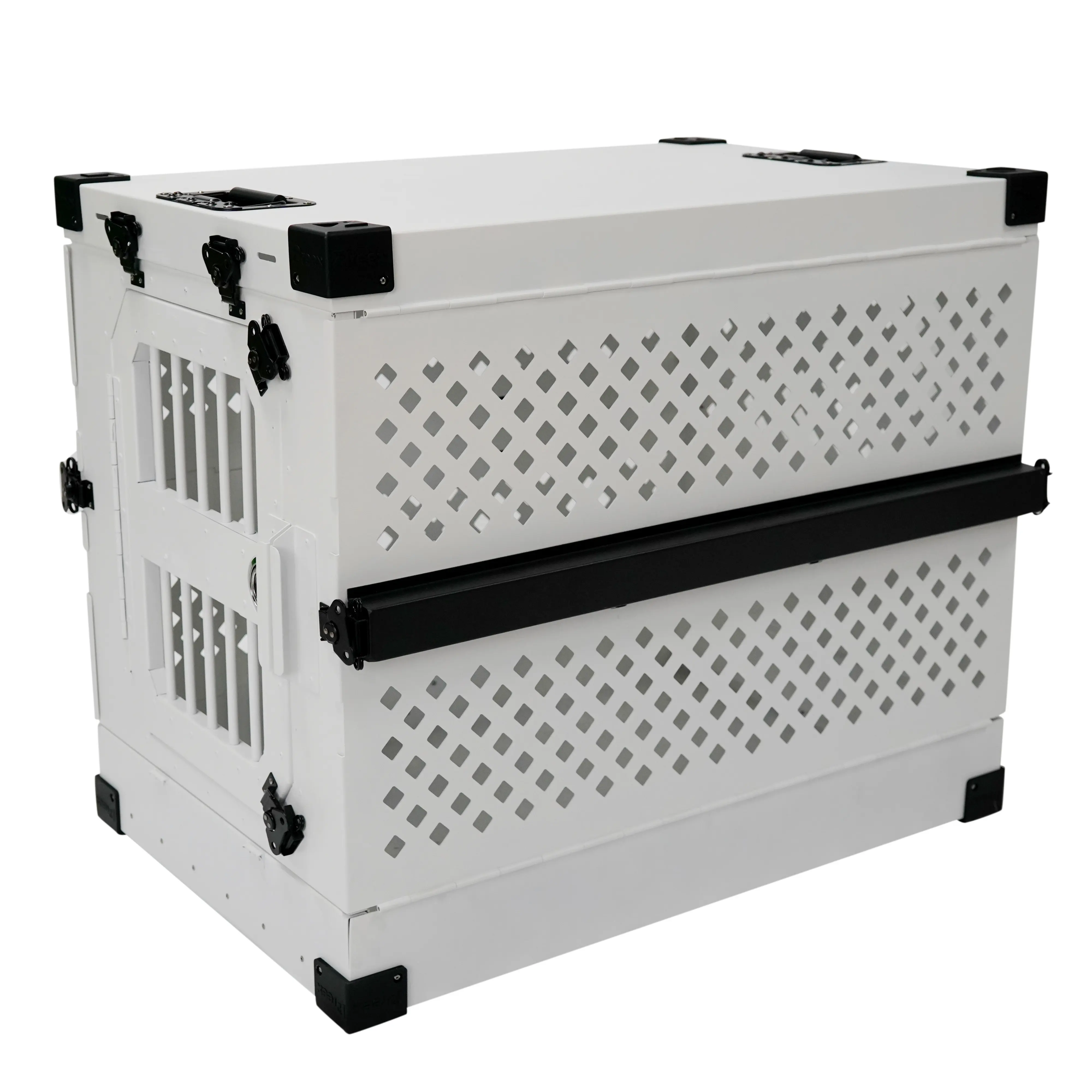 Cage pour chien pliante en aluminium haute qualité à vente directe du fabricant Caisse pliable en aluminium pour chien