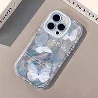 Coque de téléphone portable antichoc papillon coloré tendance pour femmes et jeunes filles, compatible iPhone 18 17 16 15 14 13 Pro Max