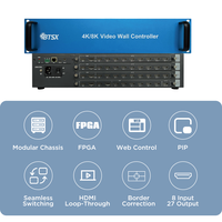 模块化 4K60 视频墙拼接器 8x27 HDMI 输出无缝矩阵切换 边界补偿 RS232 WEB 适用于大型 LED 墙屏
