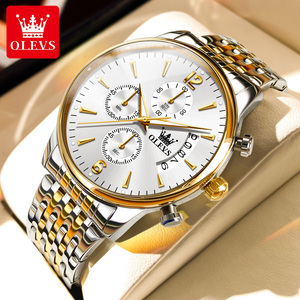 2867 Olevs marque <span class=keywords><strong>montre</strong></span>-bracelet étanche grand <span class=keywords><strong>homme</strong></span> doré <span class=keywords><strong>montre</strong></span> en acier montres de mode pour hommes - Product Image 2