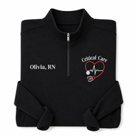 Veste d'infirmière de soins intensifs personnalisée avec nom - Idée cadeau brodée pour les infirmières de soins intensifs