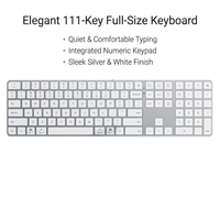 Clavier sans fil optique à trois modes en alliage d'aluminium Scissor avec 111 touches USB 3.0 2.4Ghz pour ordinateur portable et tablette - Nouveau OEM
