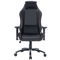 Chaise de jeu ergonomique de direction avec structure métallique, revêtement en tissu, hauteur réglable, coussin en mousse à mémoire de forme, accoudoirs 4D et support lombaire