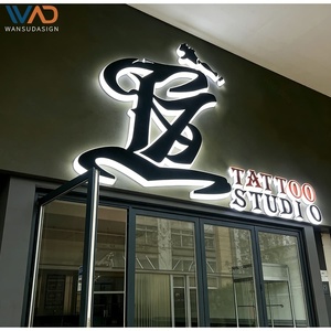 ป้ายสตูดิโอสักลายแบบกำหนดเอง 3 มิติ พร้อมไฟแบ็คไลท์ LED ตัวอักษรโลหะแบบมีไฟรอบ สำหรับป้ายโฆษณาร้านค้าภายนอกอาคาร - Product Image 3