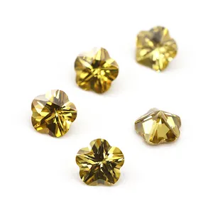 Fábrica de corte de flor de olivo Zirconia cúbica piedras preciosas sueltas CZ Zircon gemas sintéticas para la fabricación de joyas