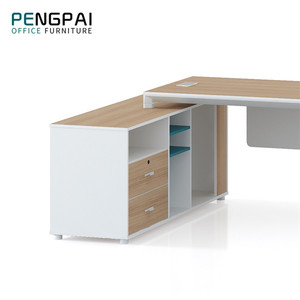 Oficina Muebles de lujo Escritorio de oficina en forma de L Mesa de oficina blanca Escritorio de gerente ejecutivo - Product Image 5