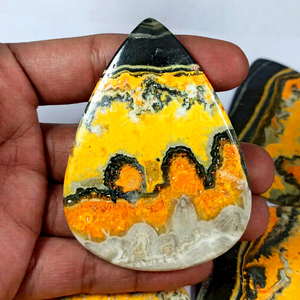 Natural Yellow Bumble <b>Bee</b> Jasper Cabochon Healing Wholesale Bulk Loose Chakra Spiritual Radha Arts - Product Image 1