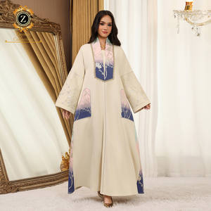Zaynab mujeres musulmanas transpirable poliéster Dubai bordado Ramadán <span class=keywords><strong>moda</strong></span> Abaya nuevos diseños - Product Image 3