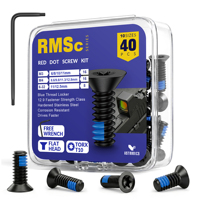 Lot de 40 vis à point rouge en acier inoxydable trempé RMRc 12.9 avec verrouillage de filetage bleu