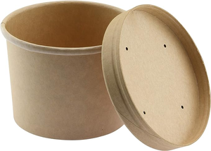Recipiente de sopa desechable, tazas de sopa Kraft, vaso de papel reciclable ecológico, venta al por mayor, contenedor de comida para llevar, tapa, restaurante - Product Image 3