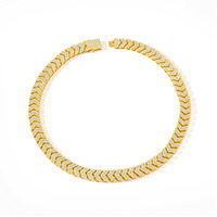 Collar de Cadena Cubana con Flecha de Aleación de Zinc, Chapado en Oro y Plata, para Hombre y Mujer, Joyería Hip Hop, Accesorios de Moda, Regalo