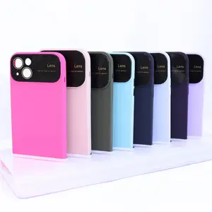 Casing ponsel penutup belakang Iphone 15 14 13 12 11 Pro Max, casing silikon jendela besar kustom tahan guncangan untuk Iphone 15 14 13 12 11 Pro Max