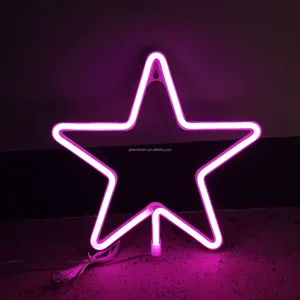 Insegna Luminosa a LED Flessibile a Forma di <span class=keywords><strong>Luna</strong></span>, Alimentata a Batteria USB, Personalizzabile <span class=keywords><strong>con</strong></span> Stelle Notturne - Product Image 1