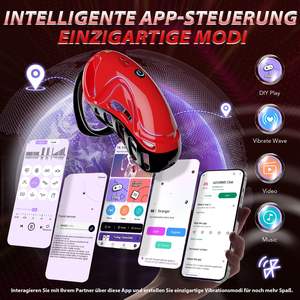 <span class=keywords><strong>Cage</strong></span> de chasteté vibrante avec 5 anneaux et 2 clés, jouet sexuel pour adultes avec verrouillage, contrôle par application et télécommande. - Product Image 2