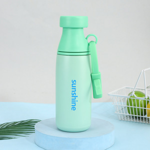 Bouteille isotherme portable 520 ml avec anse de transport, gourde de voyage colorée à imprimé soleil pour enfants, idéale pour le sport - Product Image 2