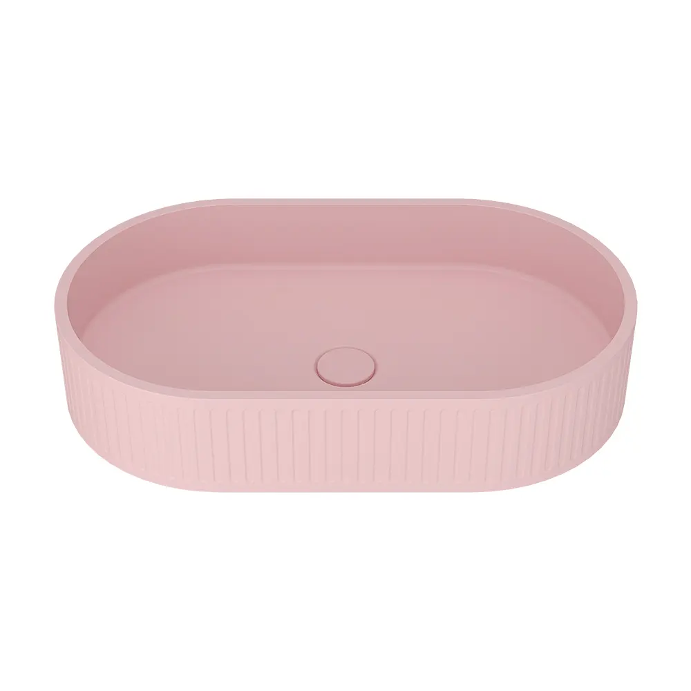 Odm bán buôn thiết kế mới Pill bê tông phòng tắm rửa lưu vực tàu rửa tay màu hồng bồn rửa