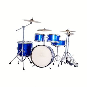 Kit de Batería de 5 Tambores + 4 Platillos <span class=keywords><strong>con</strong></span> Soporte y Pedales, Batería de Metal para Jazz y Rock, Venta al por Mayor OEM para Principiantes, Niños, Estudio, Escenario y Práctica - Product Image 2