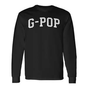 Camiseta de manga larga G-Pop, cuello redondo negro, ropa unisex - Product Image 1