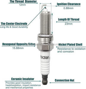 Juego de 4 bujías de iridio 18846-11070 para <span class=keywords><strong>Hyundai</strong></span> Tucson Elantra GT <span class=keywords><strong>Coupe</strong></span> 2012-2020 Kia Soul Forte 5 Koup - Product Image 4
