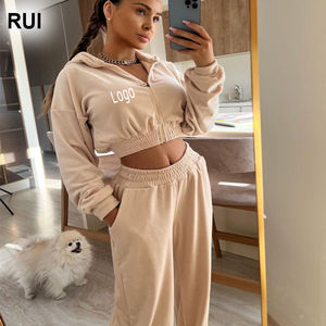 RUIQUWIN Primavera 2026, Ropa Nueva para Mujer, Conjunto Deportivo de 2 Piezas, Sudadera con Cierre y Cintura Ajustada, Pantalones Deportivos con Cintura Elástica y Sudadera - Product Image 1