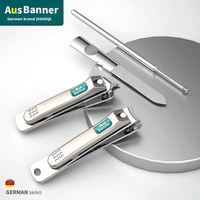 Nouvel ensemble professionnel de coupe-ongles 3-en-1 en acier inoxydable, kit de manucure et pédicure de luxe, coupe-ongles portable et durable avec emballage en boîte