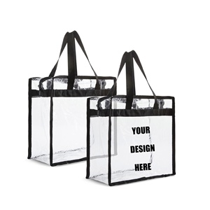 Custom Cosmetic Portable Handbag Concerts Sporting Events Work School Gym Logo Waterproof Pvc <strong>Tote</strong> <strong>Bag</strong> Shopping <strong>Bag</strong> With <strong>Zip</strong> - Product Image 1