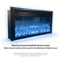 Cheminée électrique encastrée à flamme simulée avec télécommande via application pour sons de bois de chauffage crépitants et musicaux